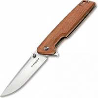 Складной нож Magnum Straight Brother Wood — Boker 01MB723, сталь 440A Satin, рукоять дерево, коричневый купить в Набережных Челнах