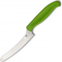 Универсальный кухонный нож Spyderco Z-Cut Offset Kitchen Green, сталь CTS™ — BD1 Alloy, рукоять зеленый полипропилен купить в Набережных Челнах